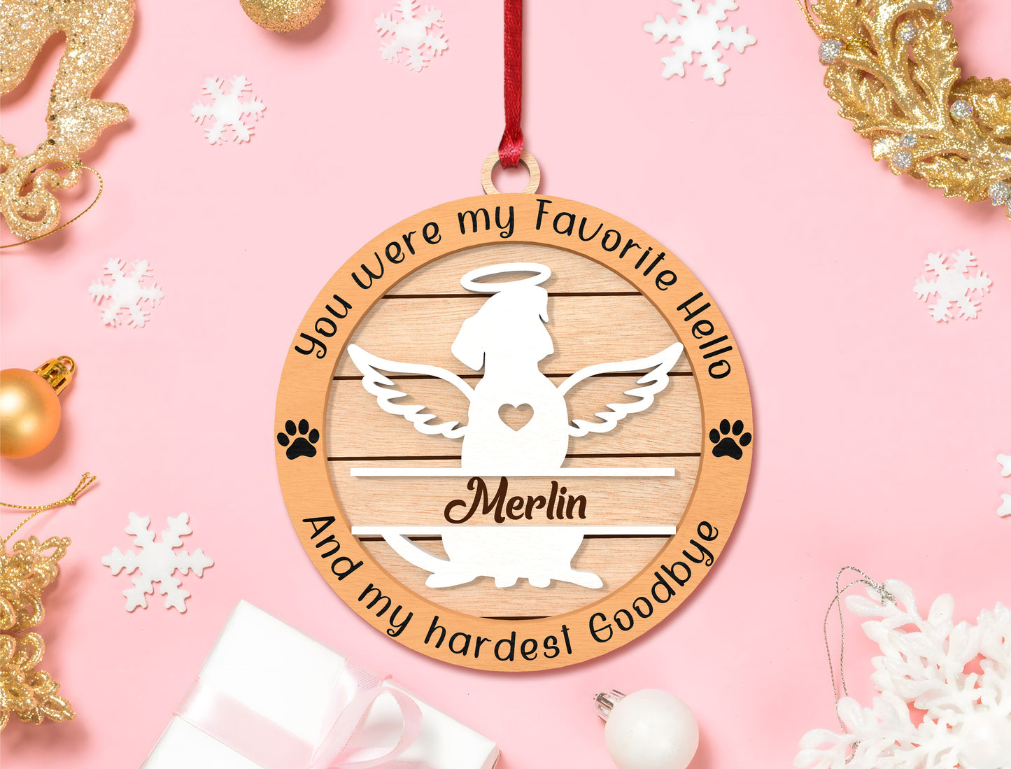 Pet Memorial Ornament SVG Laser Cut File for xTool and Glowforge