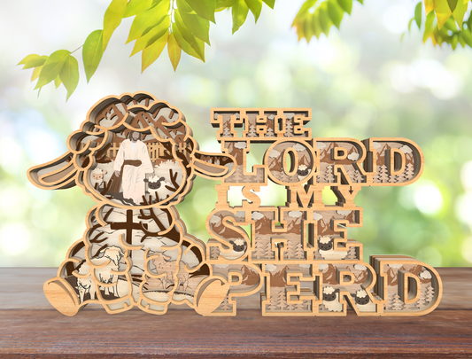 The Lord Is My Shepherd SVG 9 Layer Layered Christian for Glowforge and xTool
