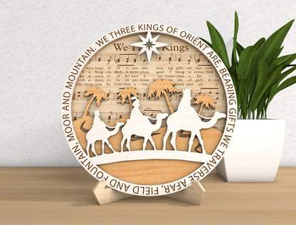 Christmas Nativity Sheet Music SVG Bundle 5 Layered Designs
