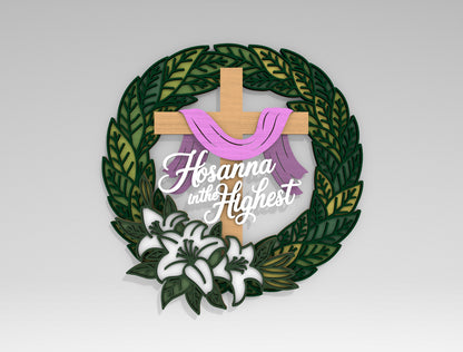 Multilayer Christian Easter Wreath SVG Bundle 6 Designs for LightBurn and xTool
