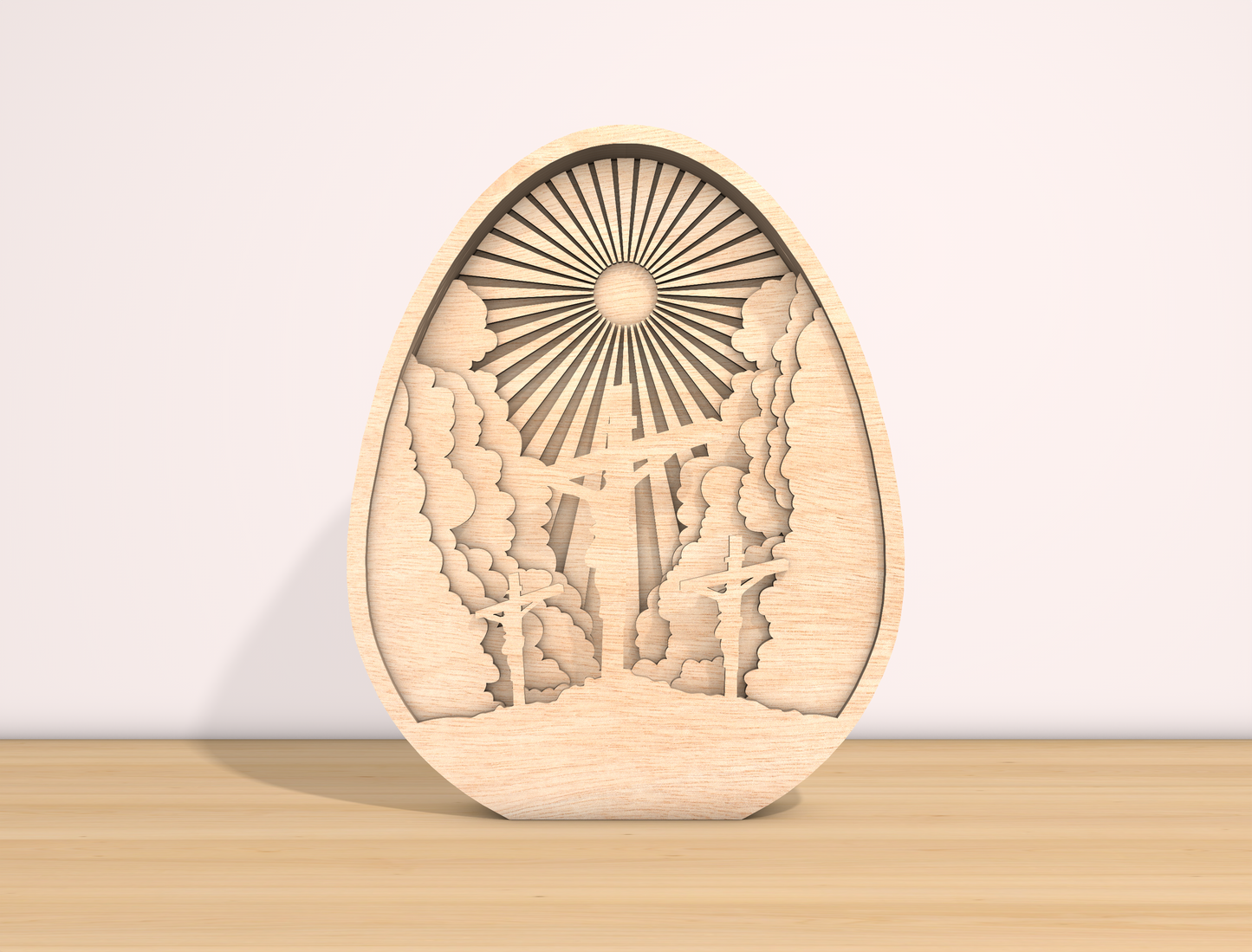 Multilayer Easter Cross Scene SVG Christian Sunrise for Glowforge and xTool