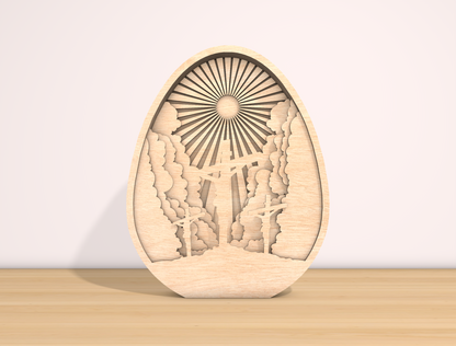 Multilayer Easter Cross Scene SVG Christian Sunrise for Glowforge and xTool