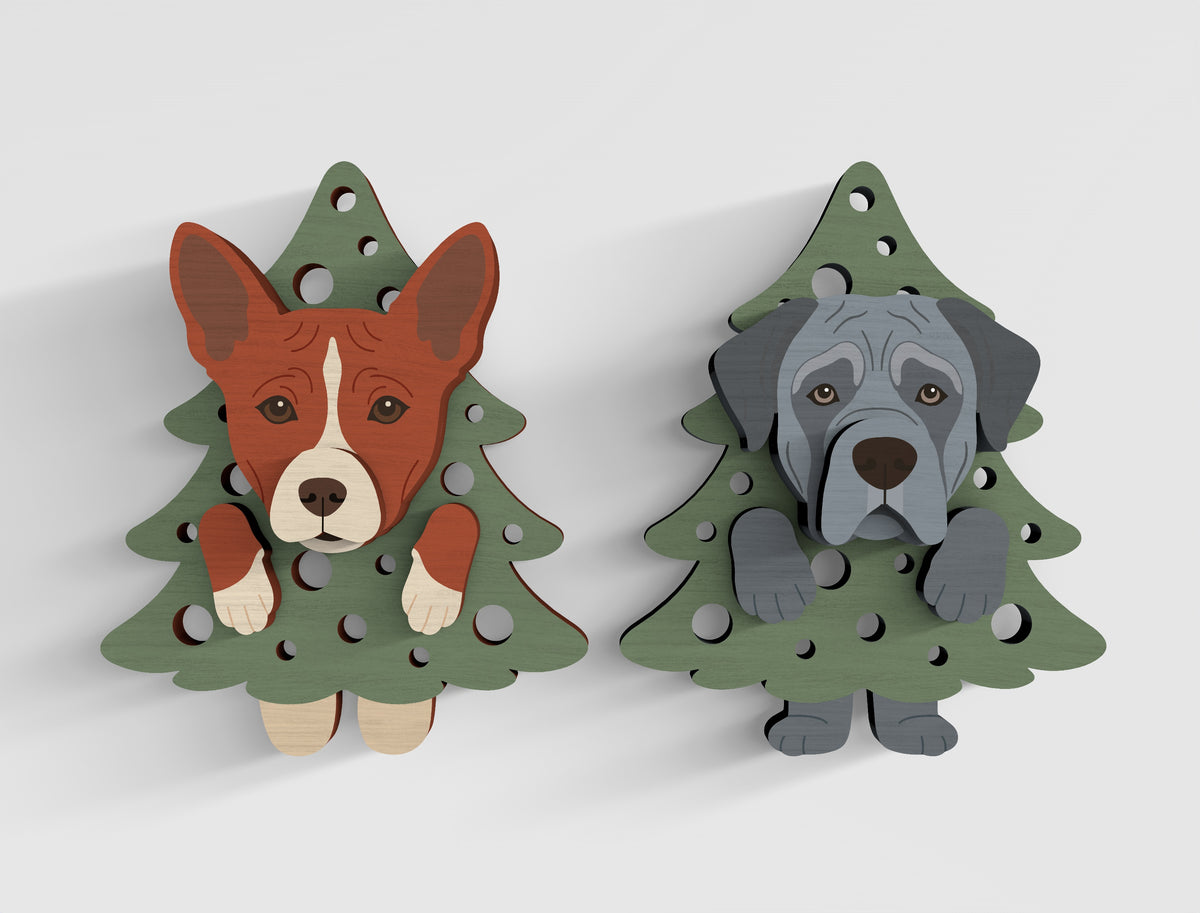 3D Layered Dog Tree Magnet SVG Bundle 21 Designs 2