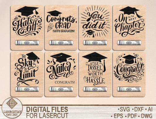 Graduation Money Holder SVG Bundle Laser Cut File for Glowforge Users