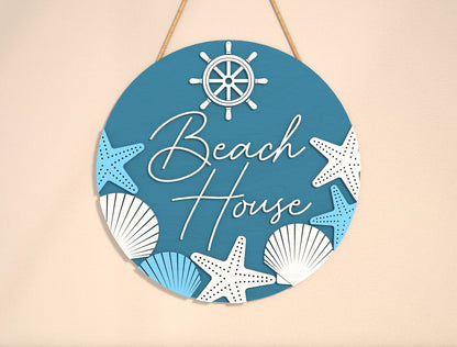 Beach House Door Sign SVG Laser Cut File for xTool and Glowforge