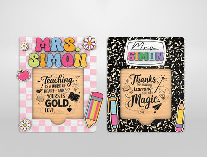 Personalized Apple Sticky Note Holder Bundle SVG for Glowforge and LightBurn