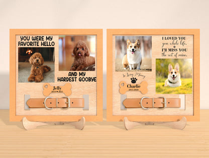 Dog Collar Memorial Frame SVG Laser Cut File for Glowforge