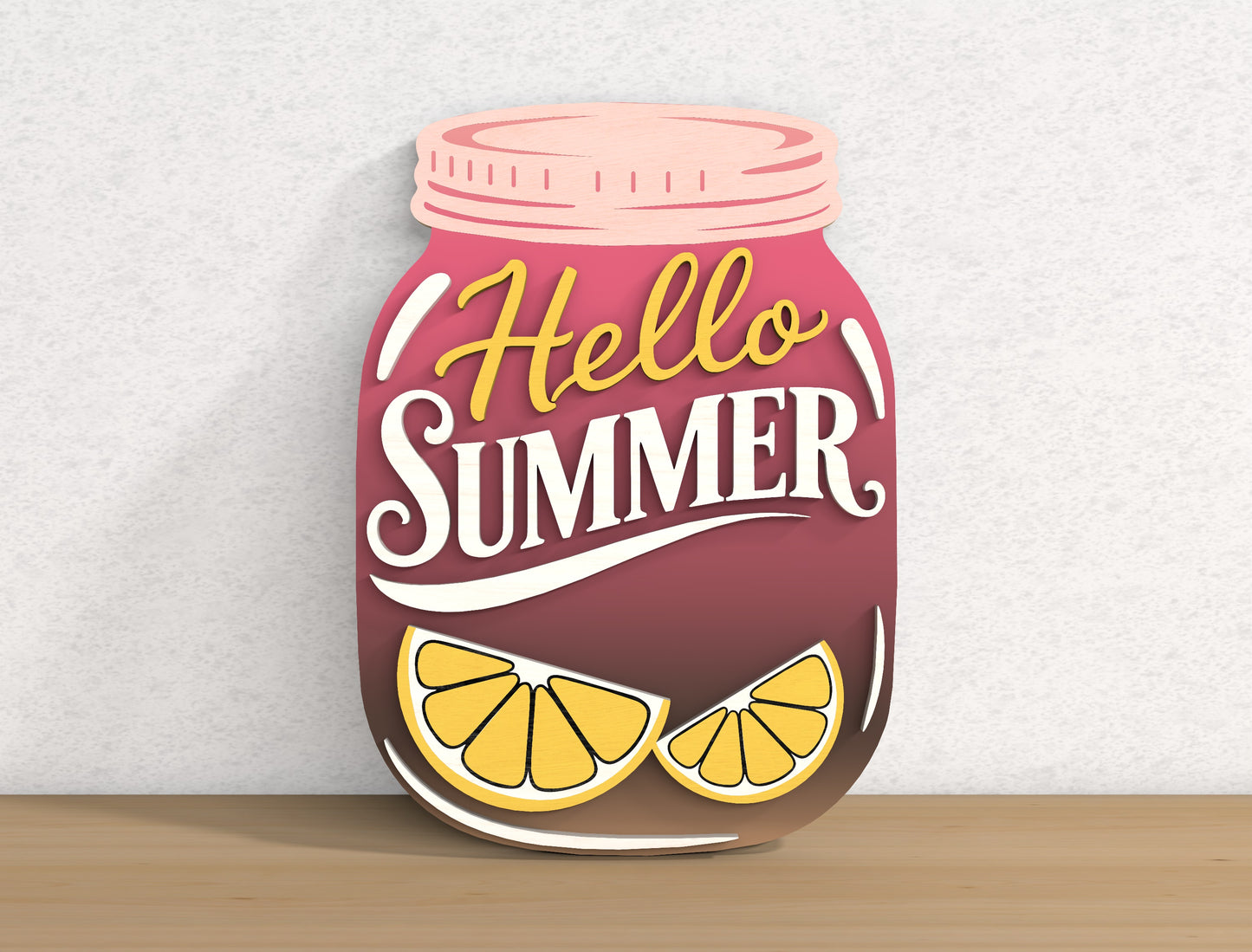Mason Jar Hello Summer SVG Bundle with 13 Seasonal Door Hangers