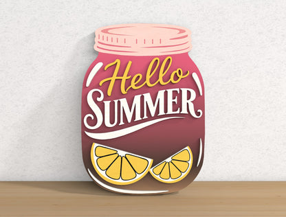 Mason Jar Hello Summer SVG Bundle with 13 Seasonal Door Hangers