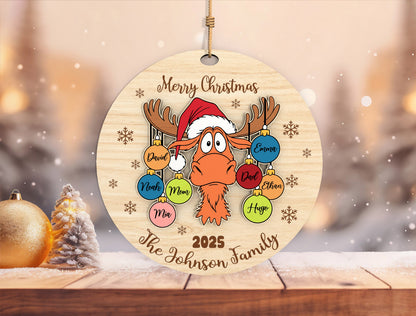 Personalized Moose Family Christmas Ornament SVG Laser Cut F 2