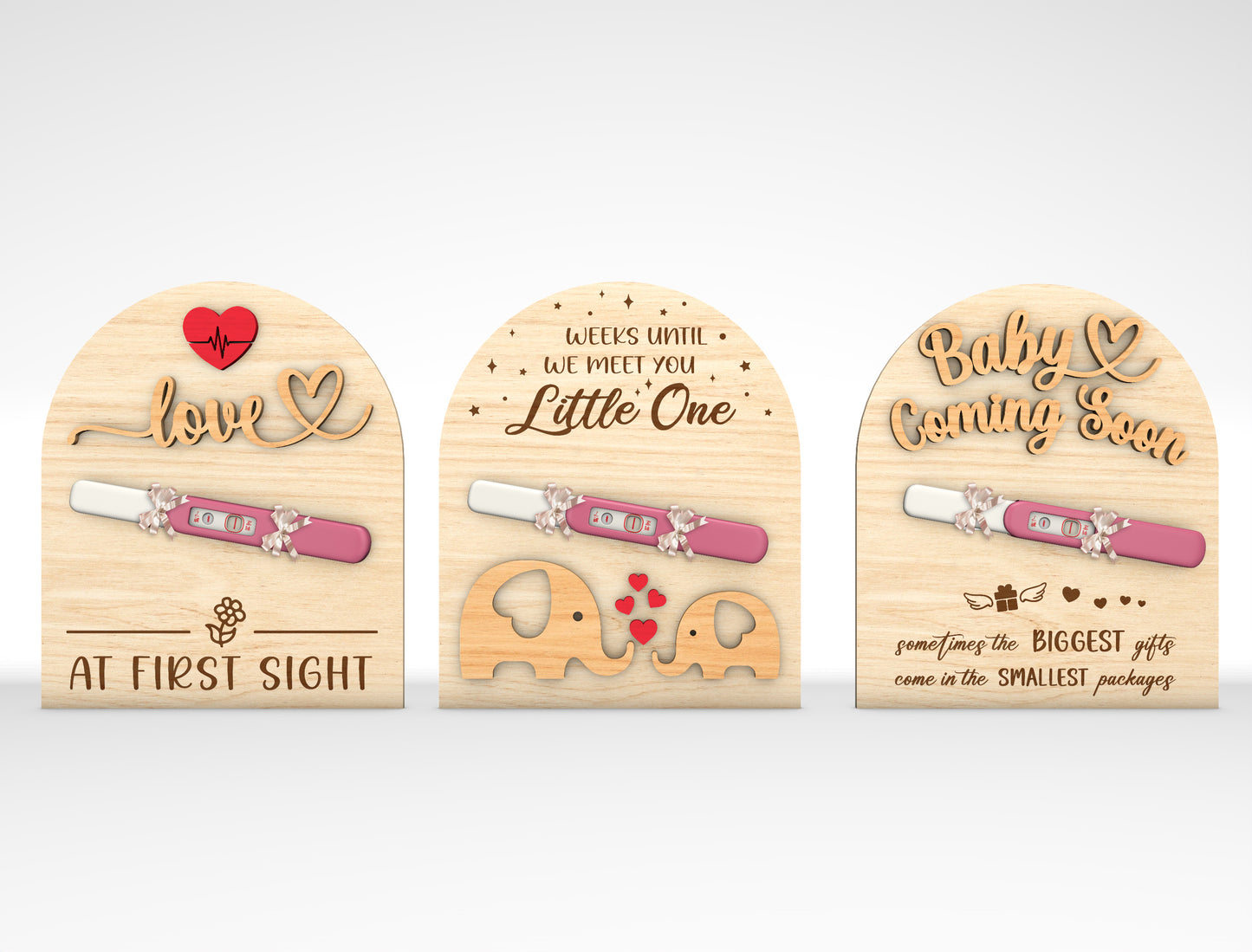 Pregnancy Announcement Plaque SVG Laser Cut File for Glowforge and xTool