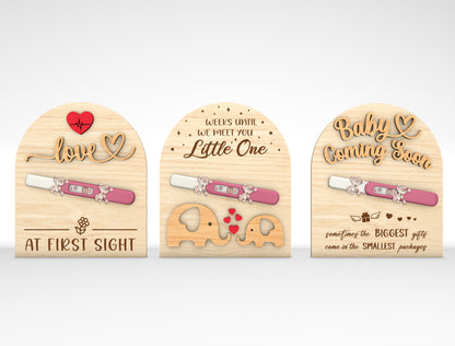 Pregnancy Announcement Plaque SVG Laser Cut File for Glowforge and xTool