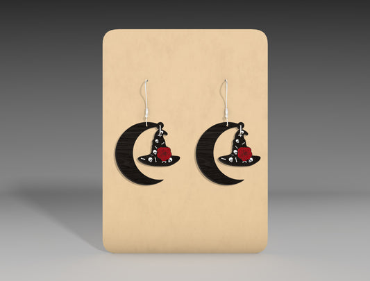 Halloween Moon Earrings SVG Bundle 12 Designs for Glowforge LightBurn xTool