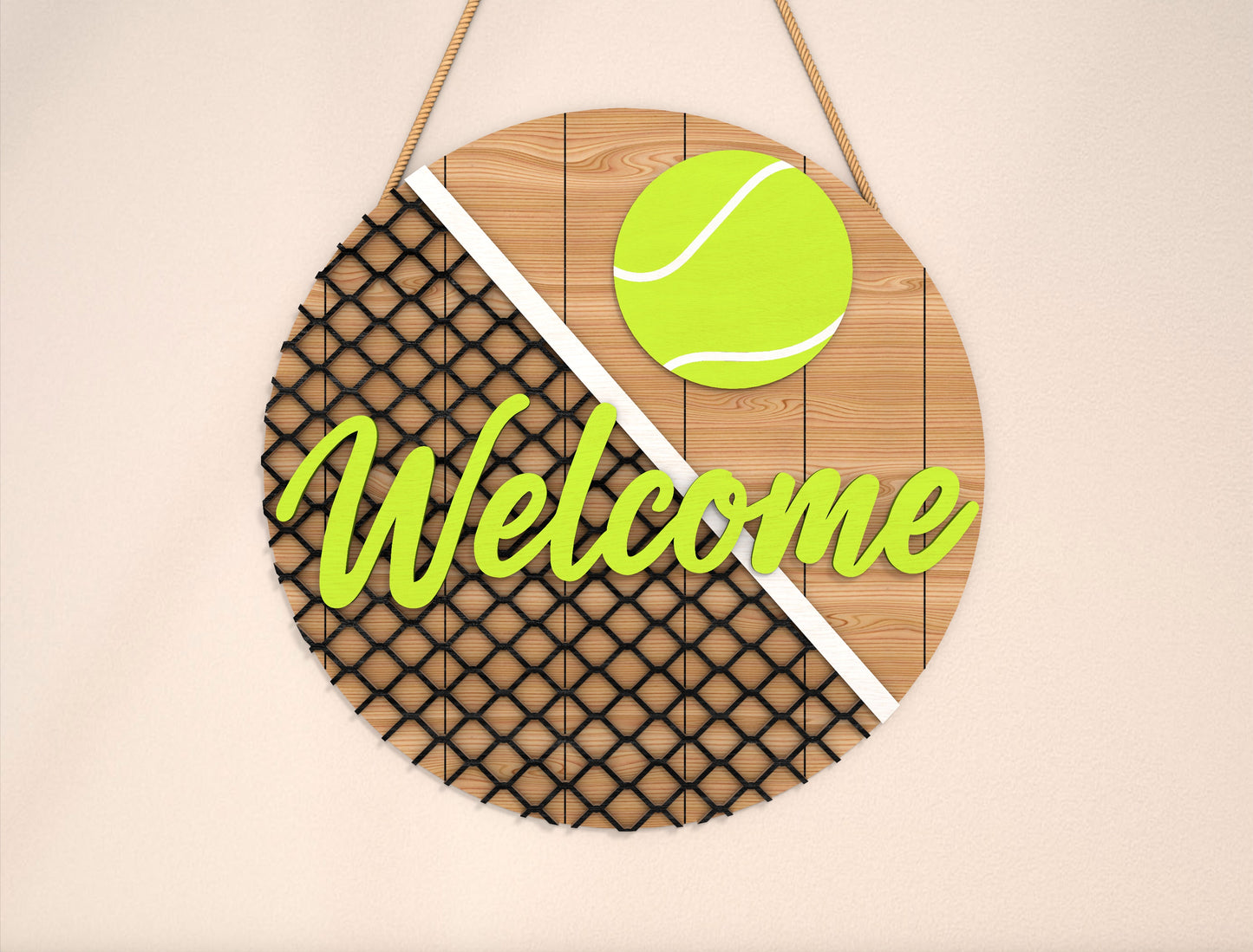 Tennis Door Hanger Welcome SVG Laser Cut File for xTool and Glowforge
