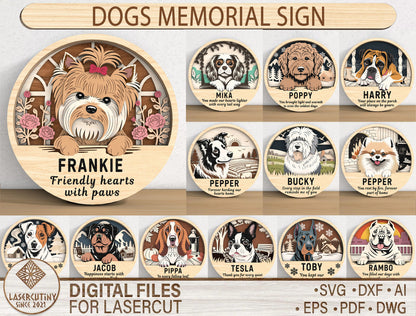Dog Memorial Sign SVG Laser Cut File Bundle for xTool, Glowforge, or LightBurn