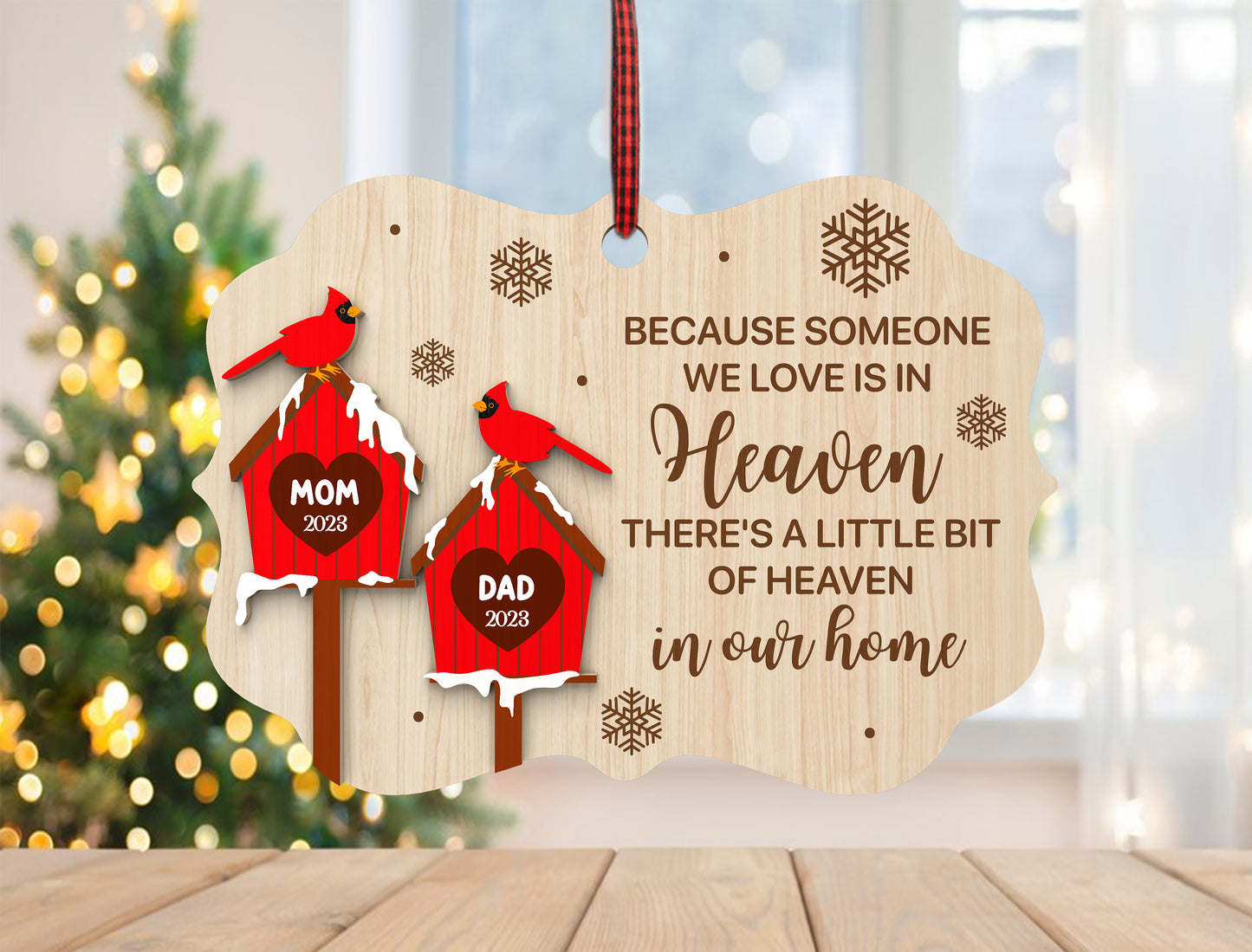Cardinal Birdhouse Memorial Ornament SVG Laser Cut File for xTool