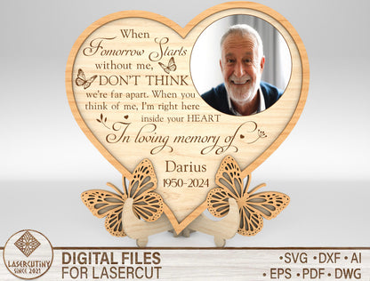 Heart Memorial Tabletop Photo Frame SVG Laser Cut File for LightBurn and xTool