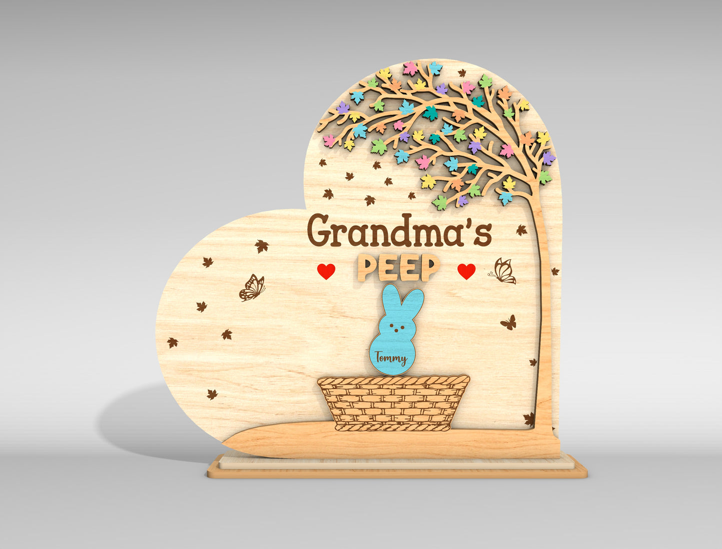 Personalized Grandma Peeps Bunny Tabletop Sign SVG for LightBurn and xTool
