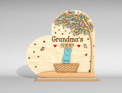 Personalized Grandma Peeps Bunny Tabletop Sign SVG for LightBurn and xTool