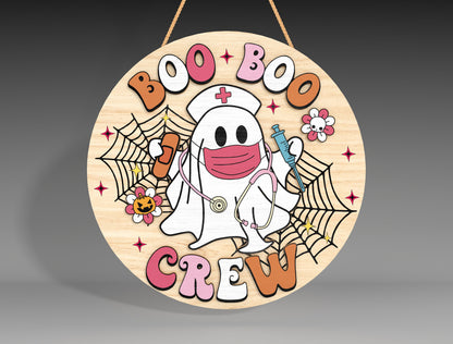 Halloween Cow Ghost Round Sign SVG Bundle 3 Designs for xTool LightBurn