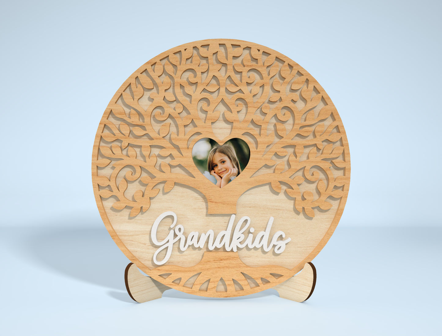 Grandkids Photo Frame SVG Bundle Family Tree Tabletop Laser Cut File for Glowforge and xTool
