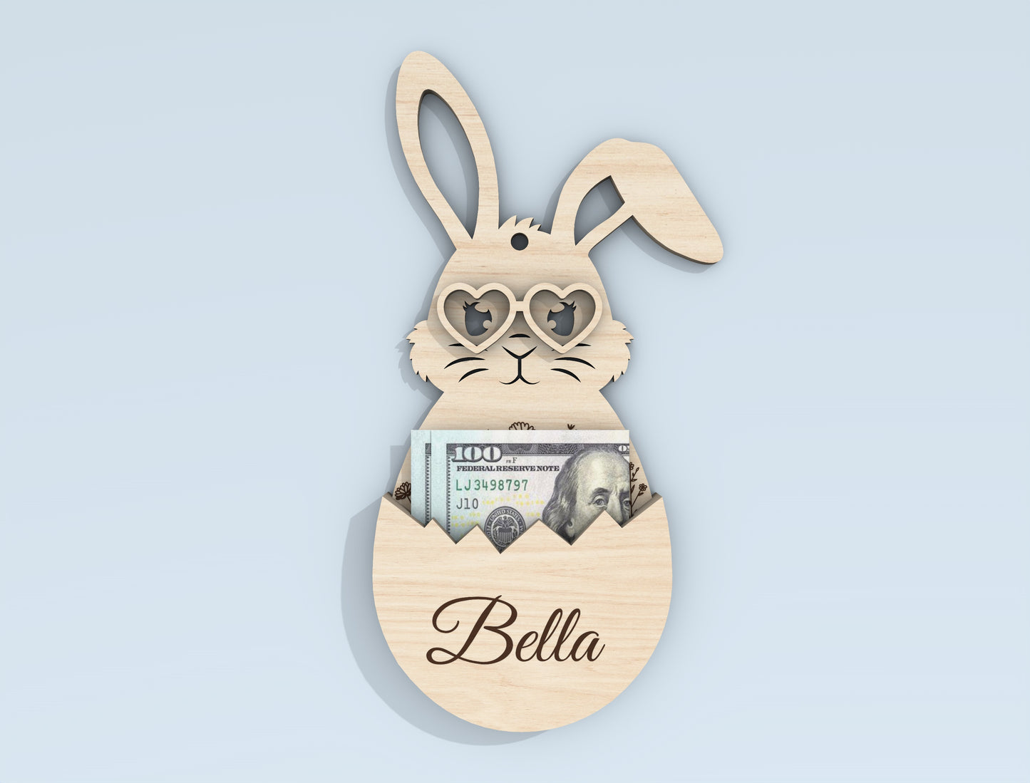 Personalized Easter Bunny Money Holder SVG Bundle for Glowforge