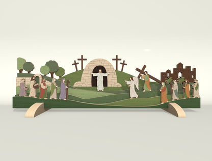 Easter Resurrection Scene Multilayer SVG Jesus for Glowforge and xTool