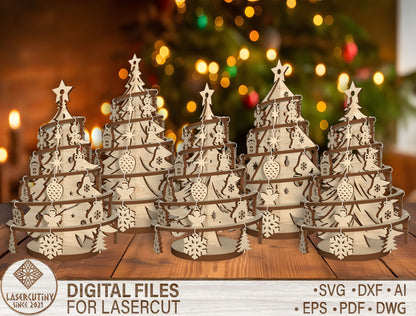 Standing Christmas Tree Laser Cut File | Ready to Cut | Glowforge, xTool, LightBurn, etc. My Store