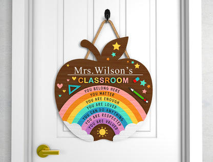 Personalized Teacher Door Hanger SVG for Glowforge and xTool