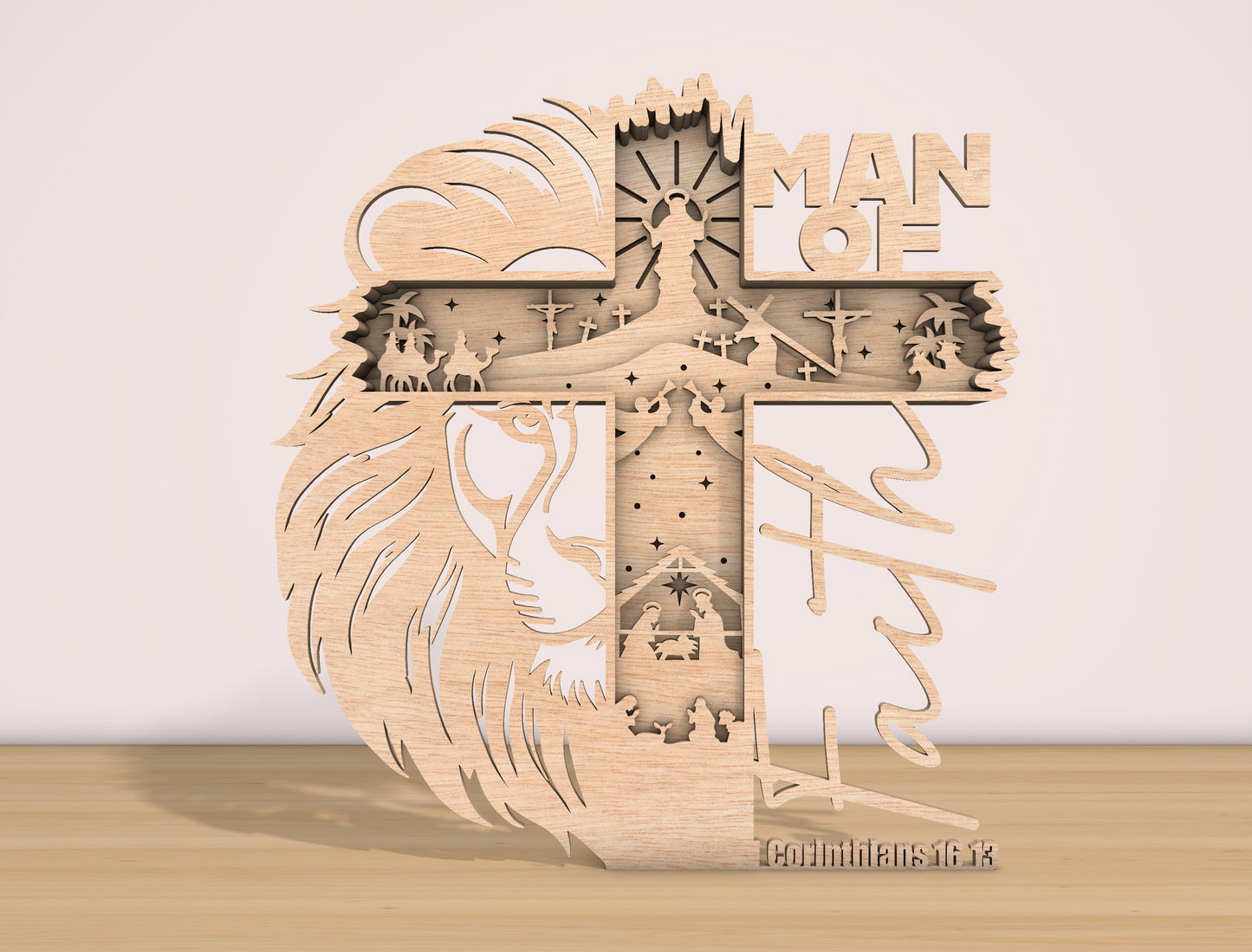 Man of God Son of Man Multilayer Cross SVG Bundle for Glowforge and xTool