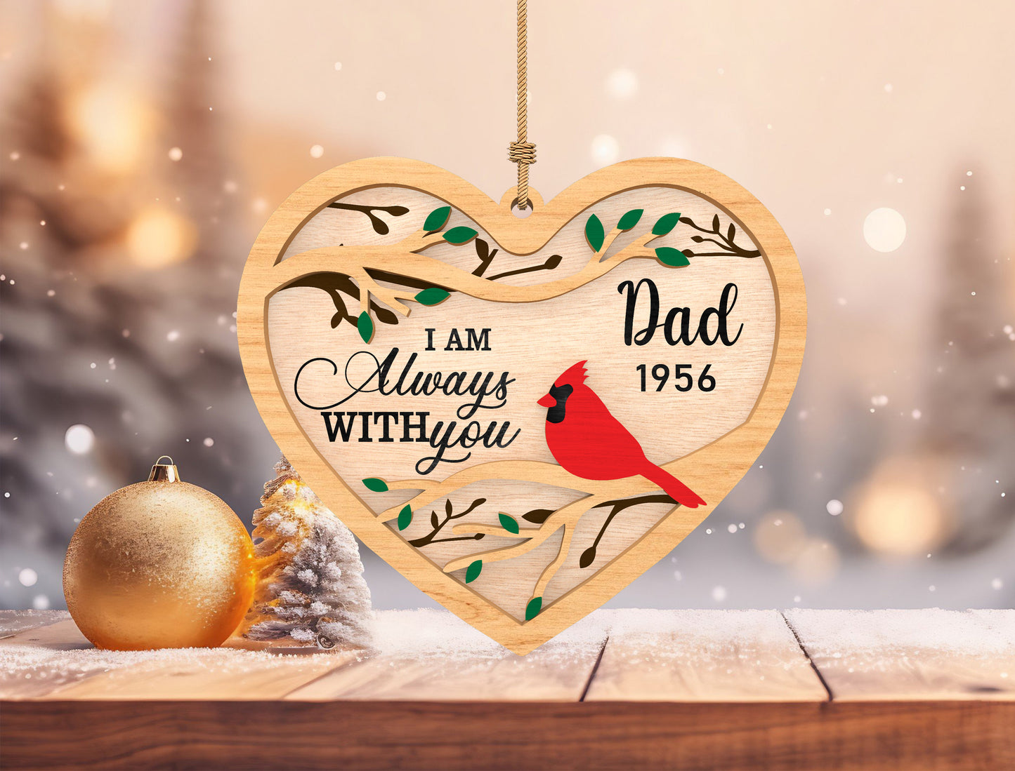 Remembrance Heart Ornament SVG for Glowforge and LightBurn