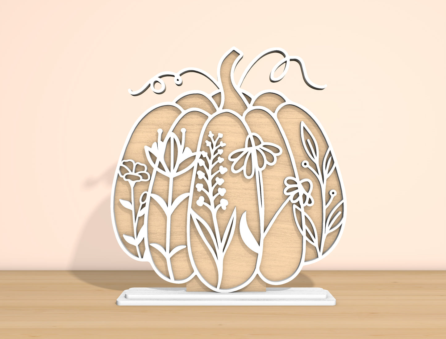 Floral Pumpkin & Gourd SVG Bundle Laser Cut File | Fall Tabletop Decor | Elegant Botanical Style | Glowforge, xTool, LightBurn, etc.