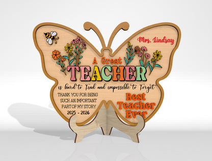 Personalized Teacher Appreciation Plaque SVG Bundle Laser Cut File for Glowforge and xTool