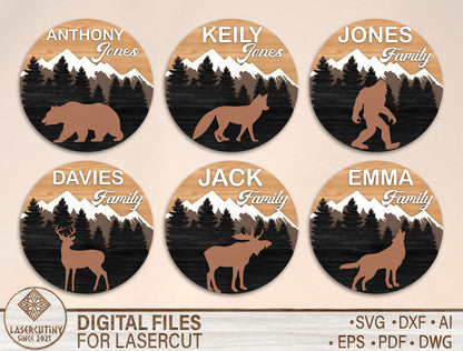 Family Name Sign SVG for Glowforge and xTool Laser Cut File