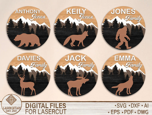 Family Name Sign SVG for Glowforge and xTool Laser Cut File