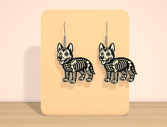 Skeleton Dog Earrings SVG Bundle for Glowforge xTool LightBurn