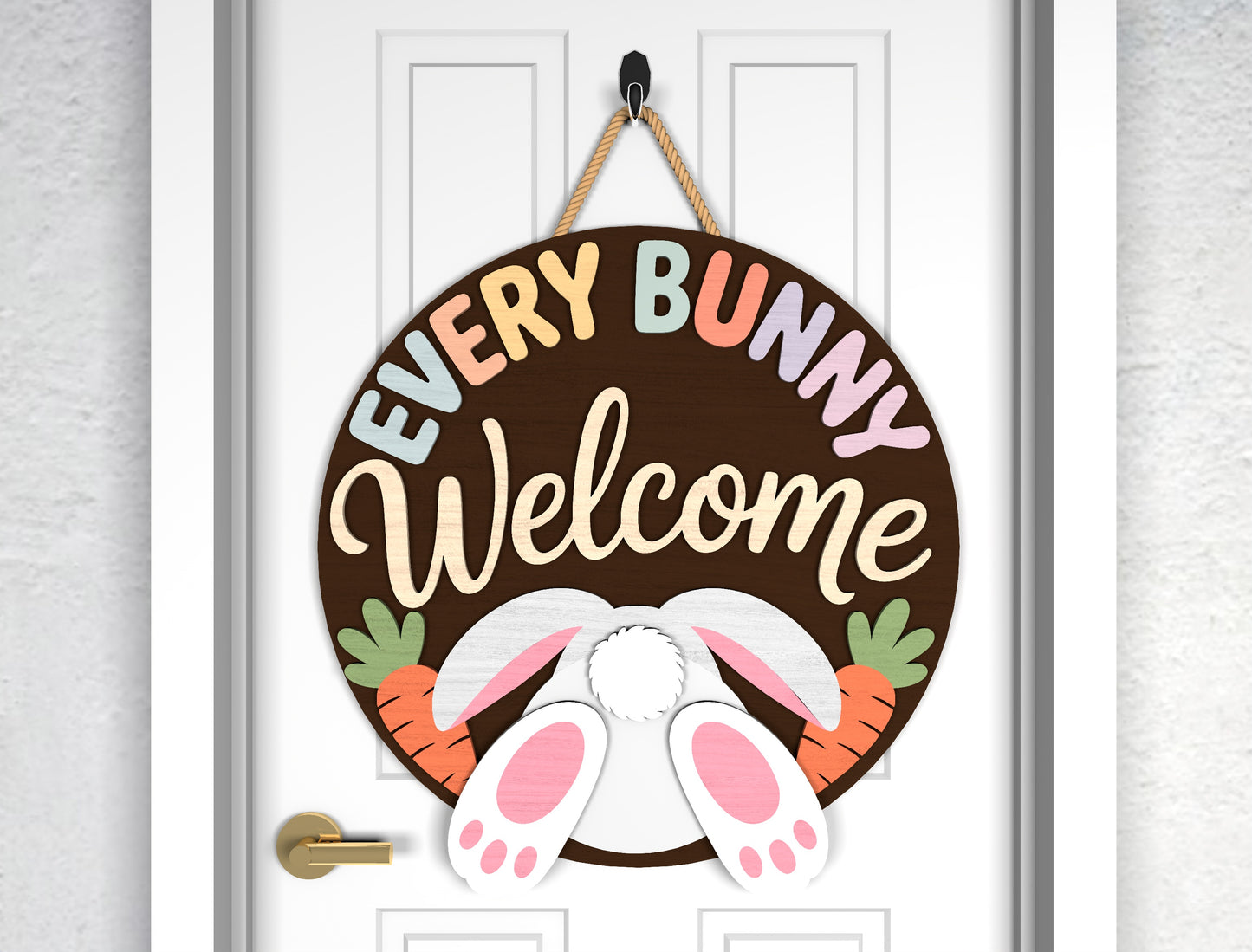 Easter Door Hanger Bundle SVG 9 Spring Welcome Designs for LightBurn and xTool