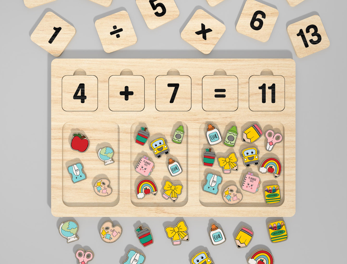 Montessori Math Toy SVG File for Glowforge and LightBurn