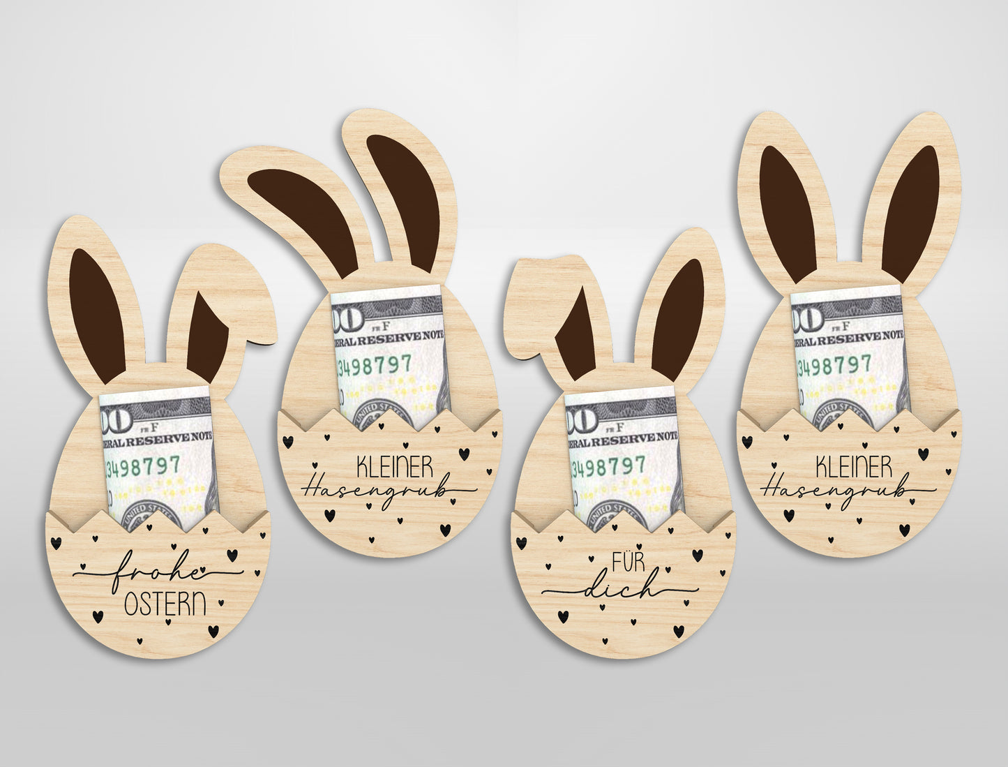 Bunny Money Holder Ornament SVG Easter 13 Designs for Glowforge and xTool