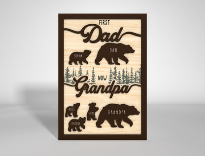 Papa Bear Family Sign SVG Laser Cut File for Glowforge and LightBurn