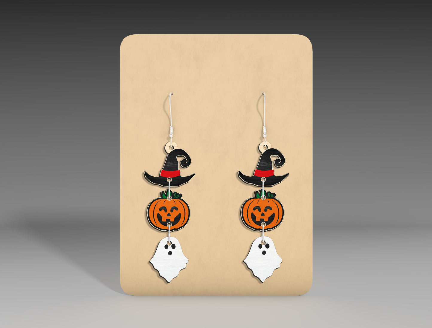 Halloween Witch Hat Pumpkin Earrings SVG Bundle 3 Designs for Glowforge LightBurn xTool