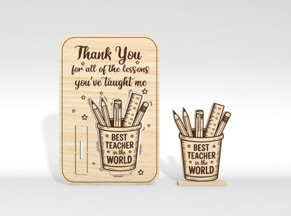 Teacher Appreciation Card Laser Cut File SVG Laser Cut File for xTool and Glowforge