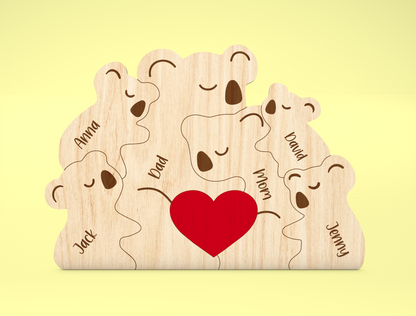 Bear Family Puzzle Sign SVG for xTool and Glowforge