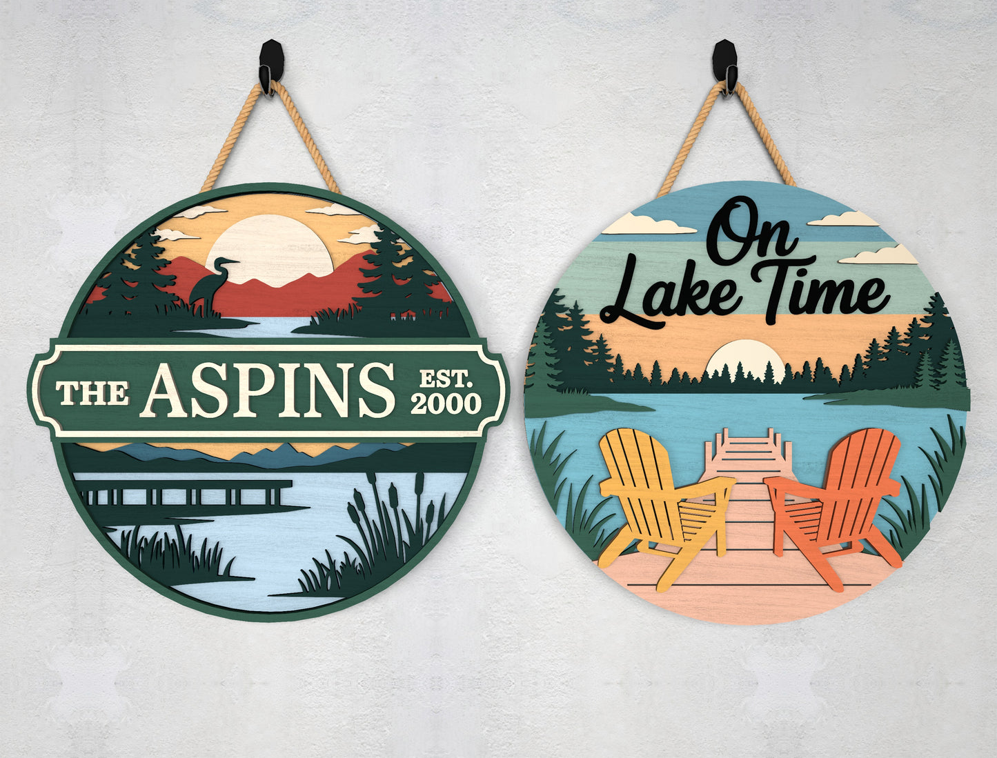 Personalized Lake House Door Hanger SVG Bundle for Glowforge