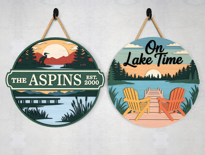 Personalized Lake House Door Hanger SVG Bundle for Glowforge