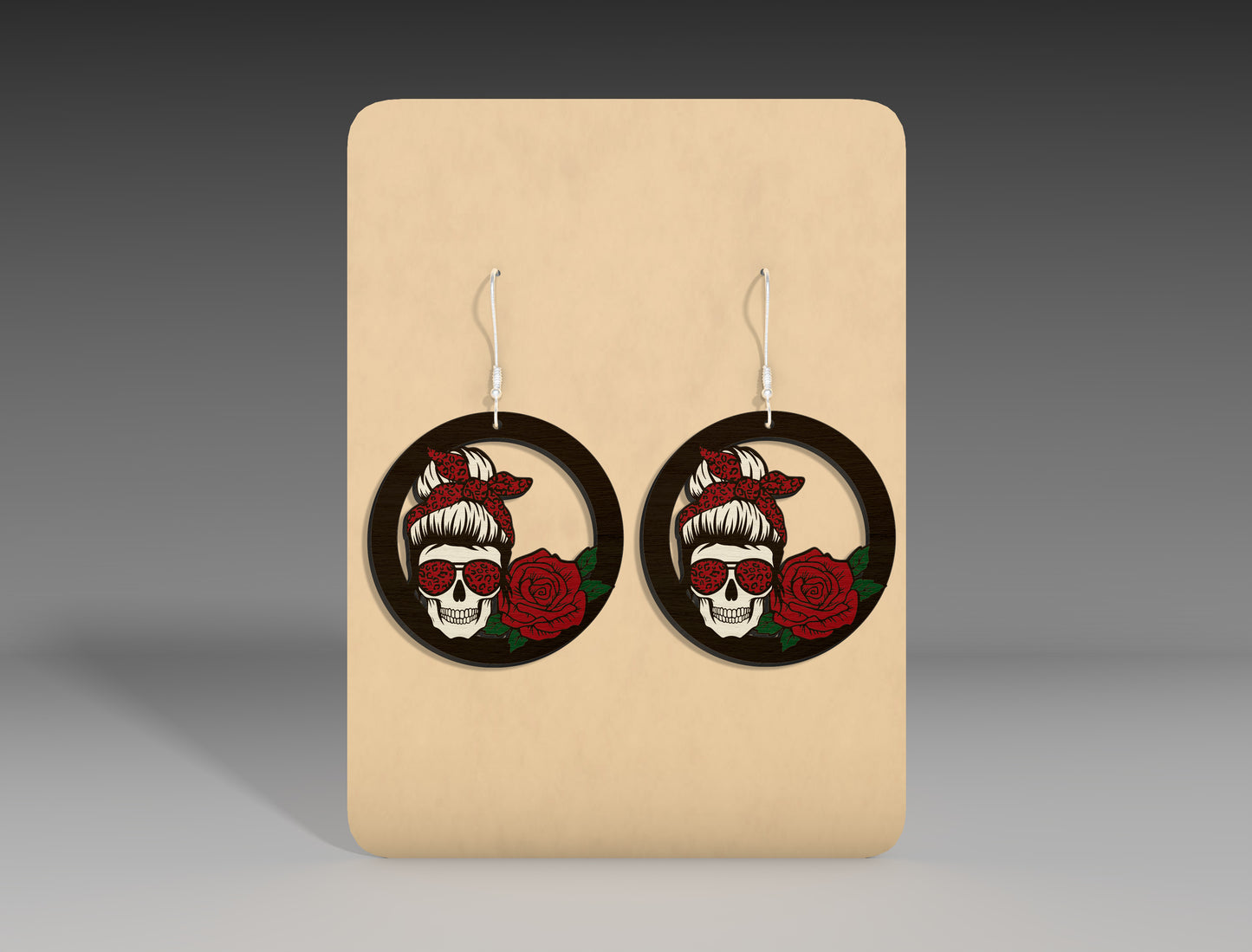 Halloween Skull Mushroom Earrings SVG Bundle 3 Designs for Glowforge xTool LightBurn