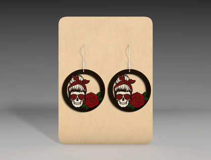 Halloween Skull Mushroom Earrings SVG Bundle 3 Designs for Glowforge xTool LightBurn