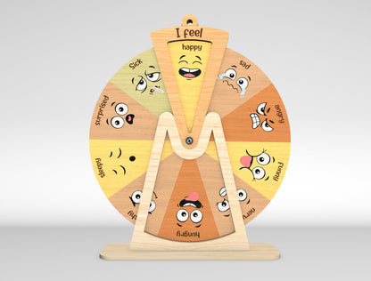 Feelings Wheel SVG for Glowforge xTool Wooden Emotion Chart Laser Cut File