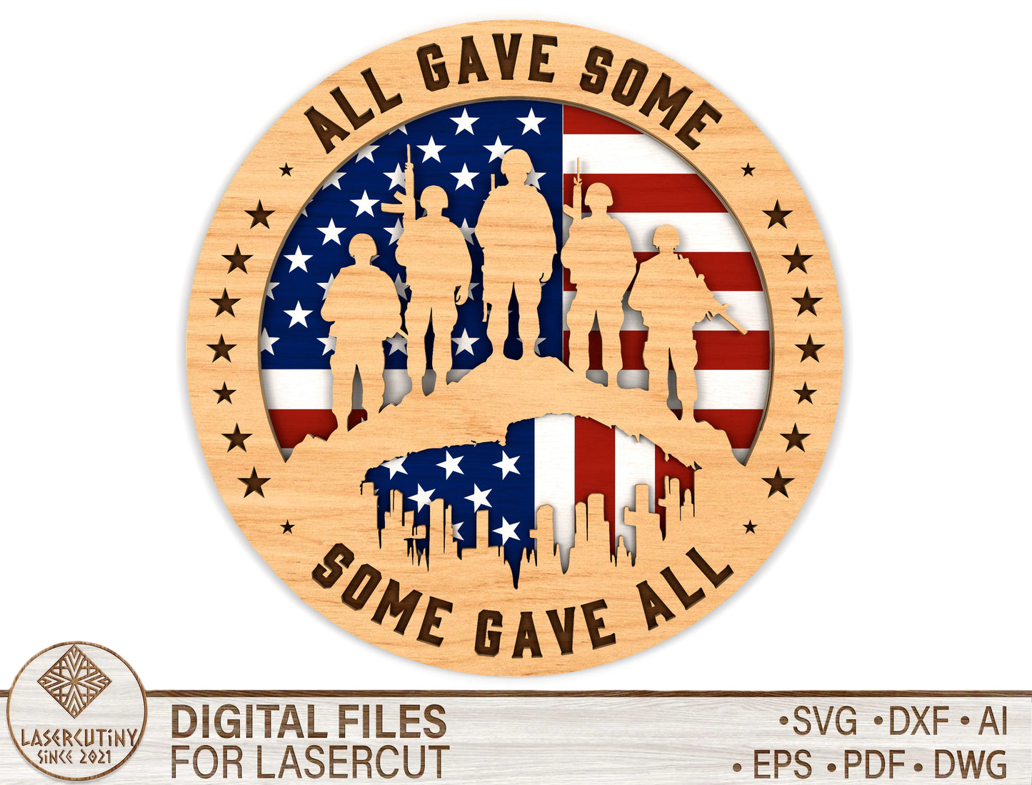 All Gave Some SVG Laser Cut File for Glowforge and LightBurn