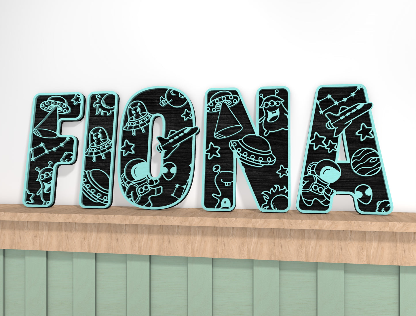 Space Alphabet SVG Bundle for Glowforge and xTool Laser Cut File